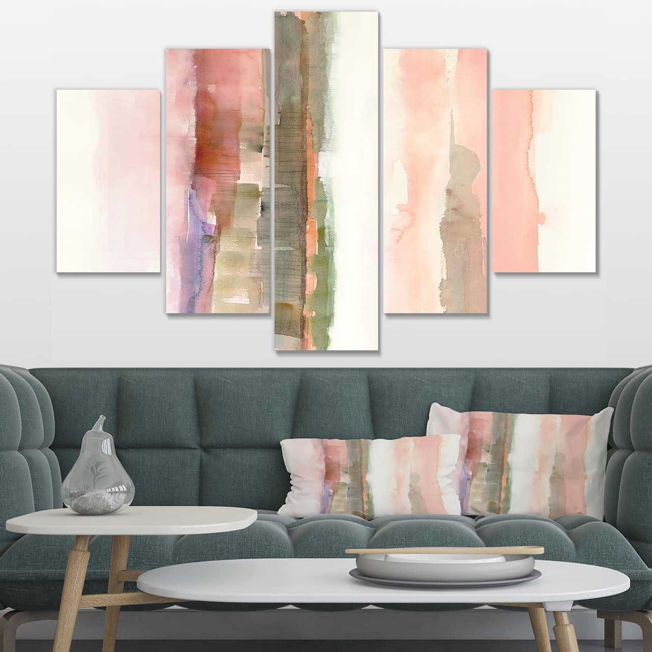 Designart - Influence of Line and Color - Traditional Floral Canvas Artwork